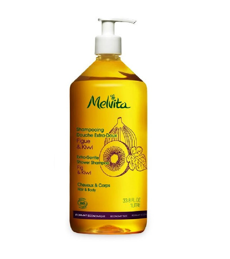 Melvita ORGANIC Fig SHOWER 2-IN-1 SILICONE-FREE SHAMPOO - 1 LTR