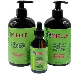 Mielle Organics Rosemary And Mint Strengthening Shampoo,Conditioner And Hair Oil Set
